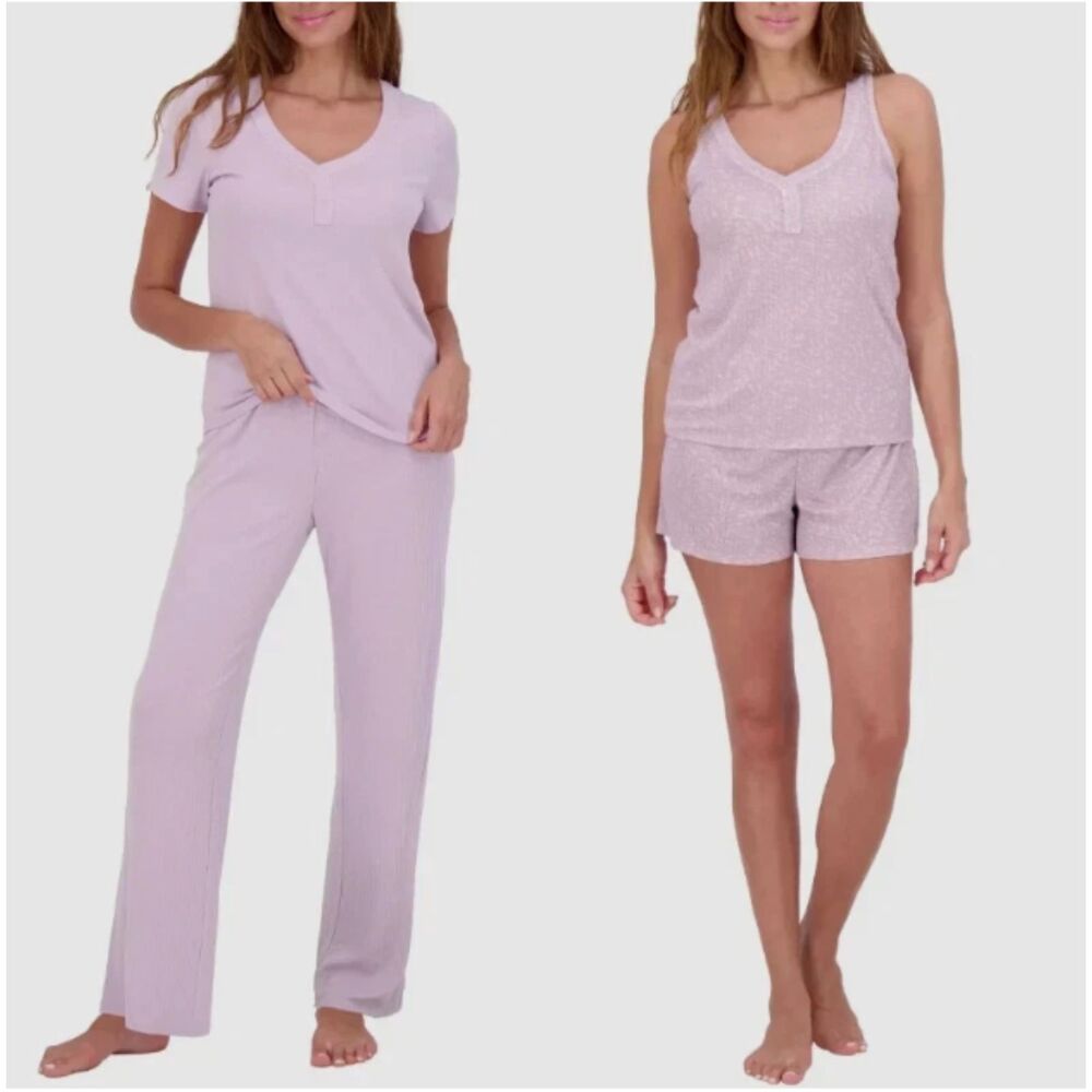 Live 2 Lounge 4 PIECE POINTELLE SOFT KNIT LAVENDER LOUNGE SET SIZE XL NWT